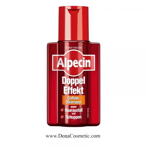 خرید ، فروش و مشخصات شامپو دوپل افکت کافئین ضد شوره و ریزش موی ارثی آلپسین 