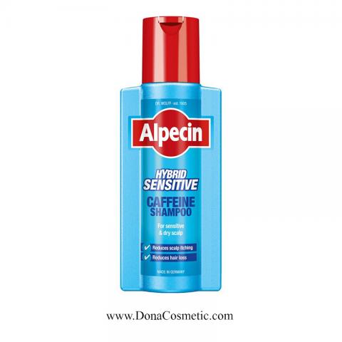 خرید ، فروش و مشخصات شامپو کافئین مو حساس Hybrid آلپسین 