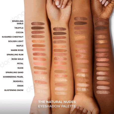تست رنگ پالت سایه Natural Nudes توفیسد