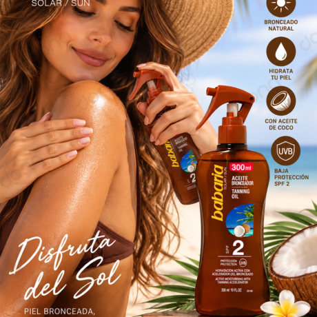 روغن برنزه کننده باباریا SPF2