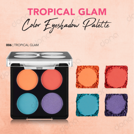 روش استفاده پالت سایه 4 رنگ فلورمار مدل 006 Tropical Glam