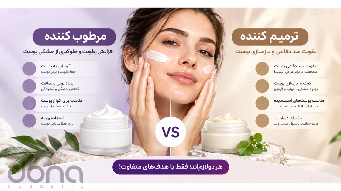 تفاوت ترمیم کننده و مرطوب کننده